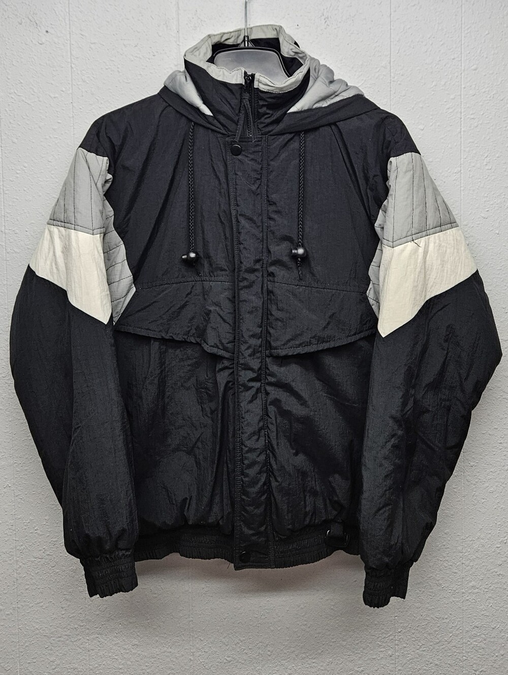 90's Vintage Urban Active Hooded Windbreaker Puffer Jacket Womens XL Streetwear